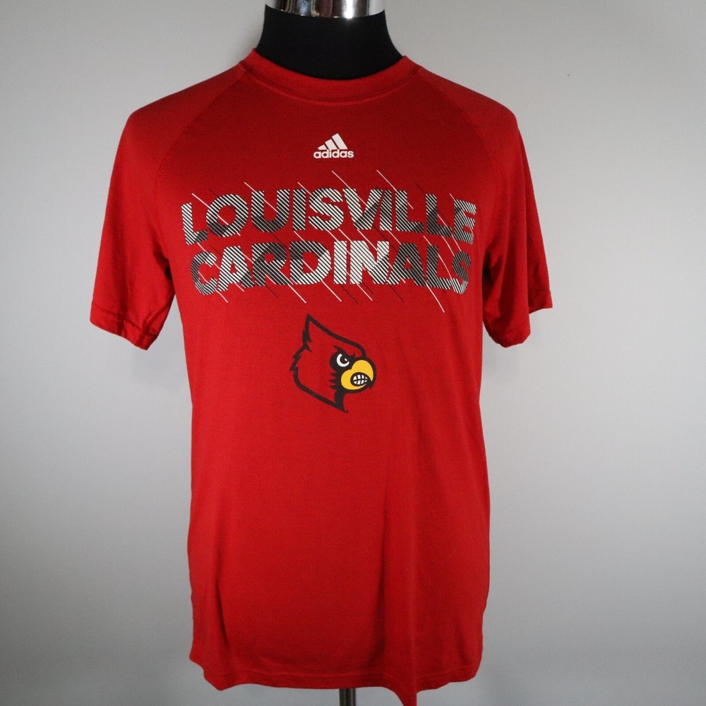 Louisville Cardinals Shirt Mens Medium Adidas Ultimate Tee Red Short Sleeve